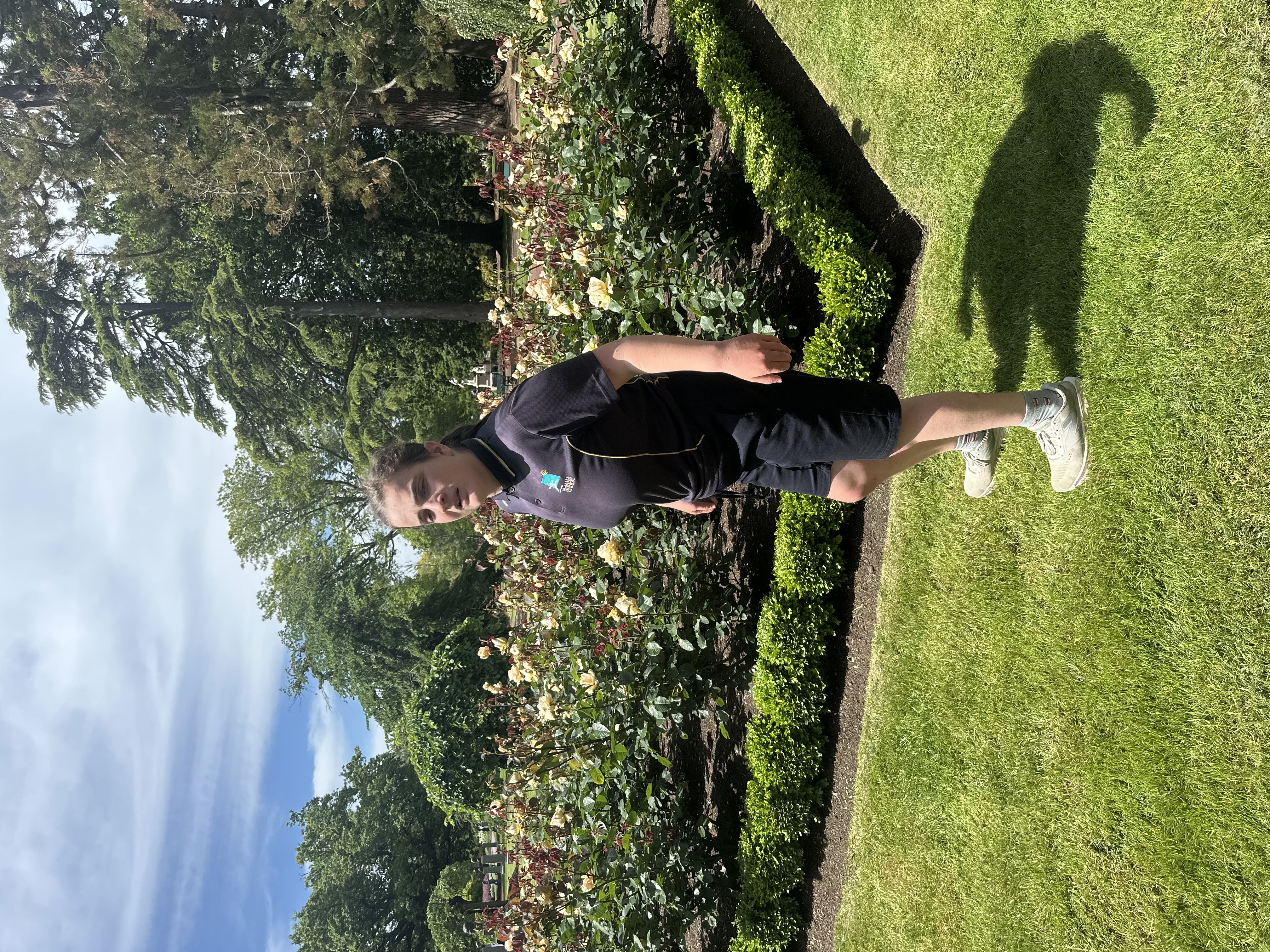 1:1 Community Access — participant in the rose garden